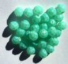 25 8mm Faceted Coated Frosted Jadeite Firepolish Beads